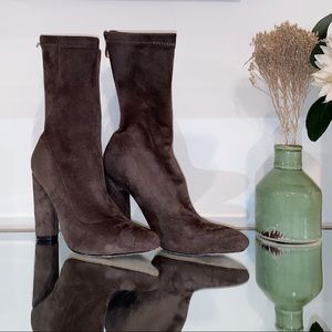 Lulus Taupe Suede Booties